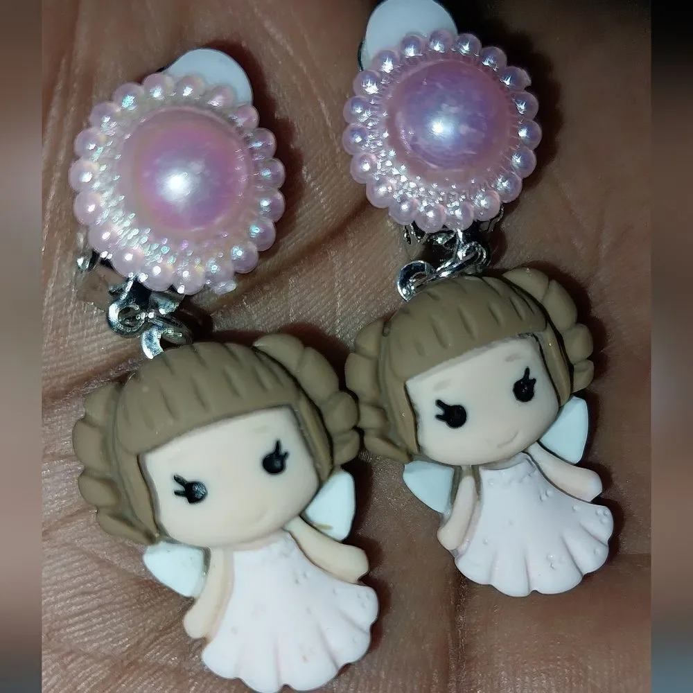 Hand Crafted Beautiful fashion clip-on kids earrings
